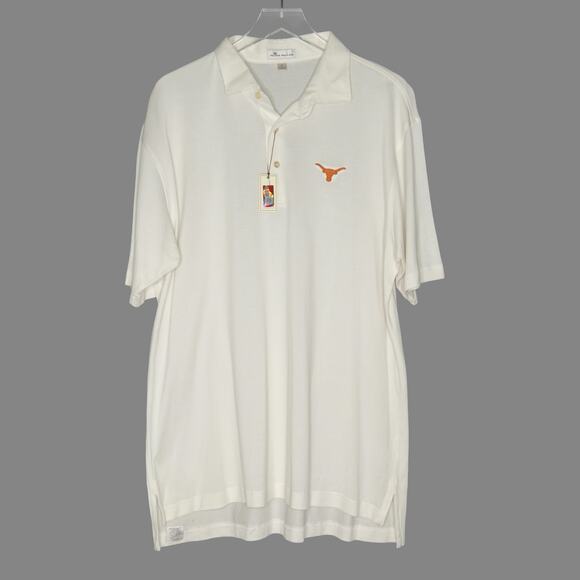 Peter Millar L NEW Longhorn Solid Performance Mesh Polo UT University of Texas - Picture 1 of 12
